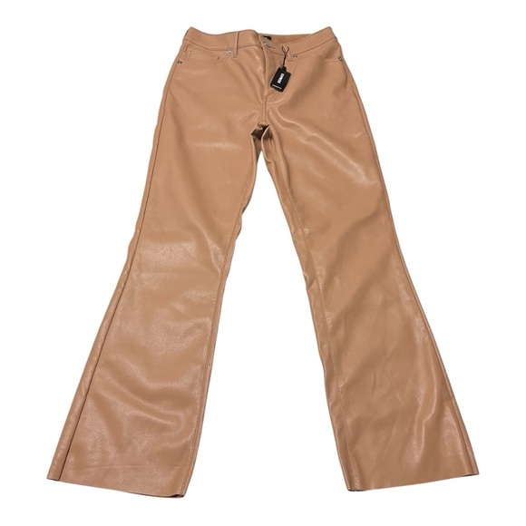 Express Camel Faux Leather Pants - Picture 1 of 5